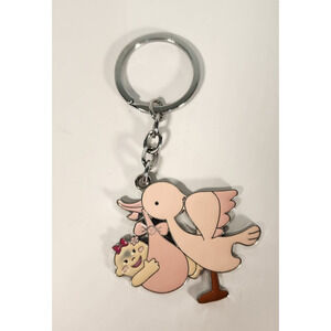 Stork & Baby Key Chain Girl 2" EUC (MD)
